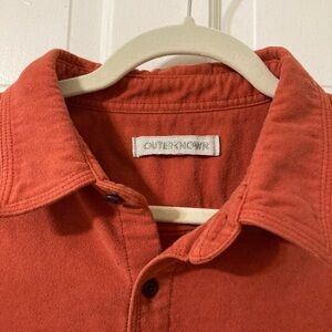 Outerknown Brick Red Collared Blanket Shirt